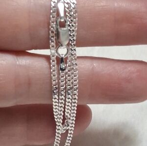 925 Sterling Silver 18" Italian Made 2.4mm Cuban Chain NWOT